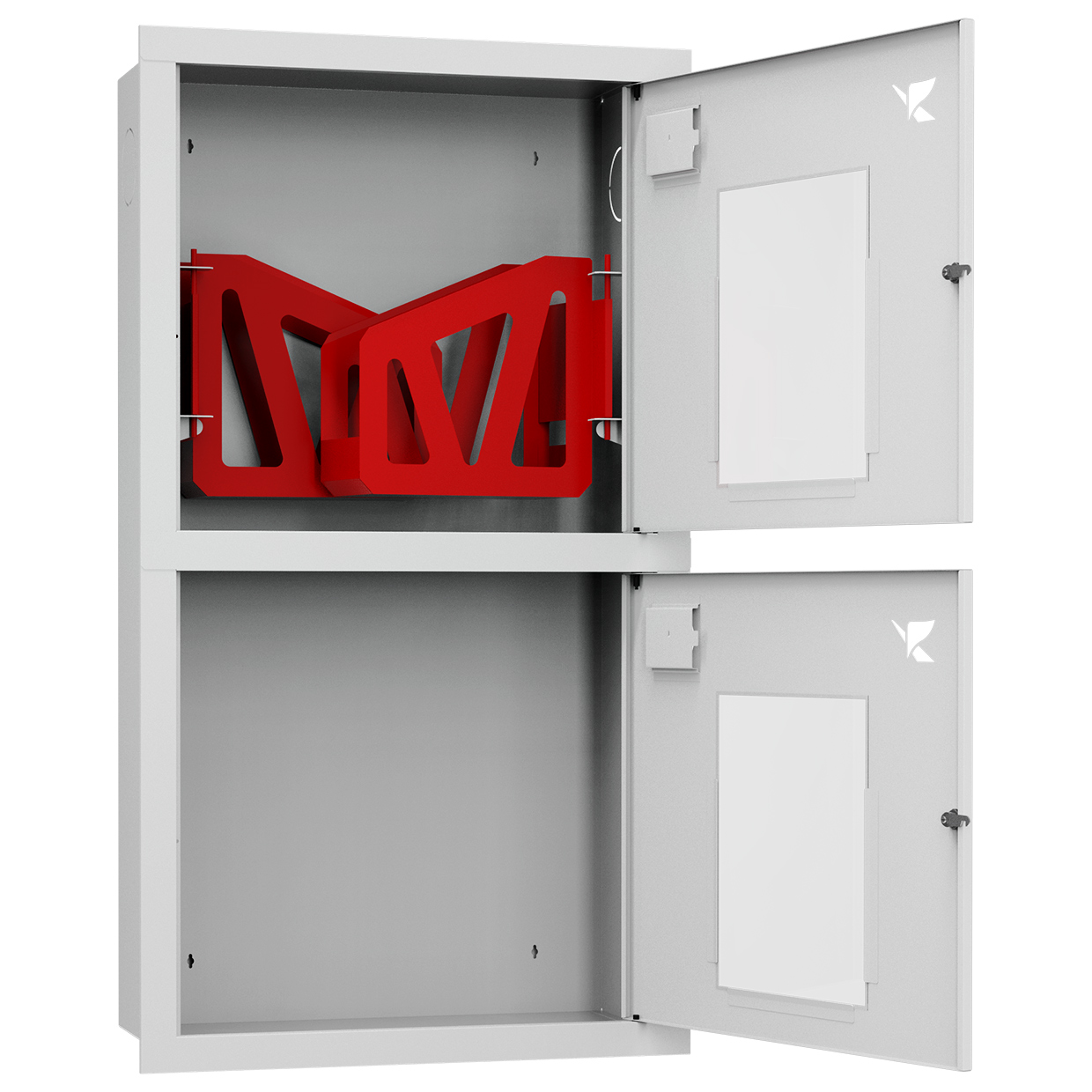 ШП-К-О-Пульс-320-12 ВОБ правый шкаф пожарный с почтовыми замками (встроенный, открытый, белый)