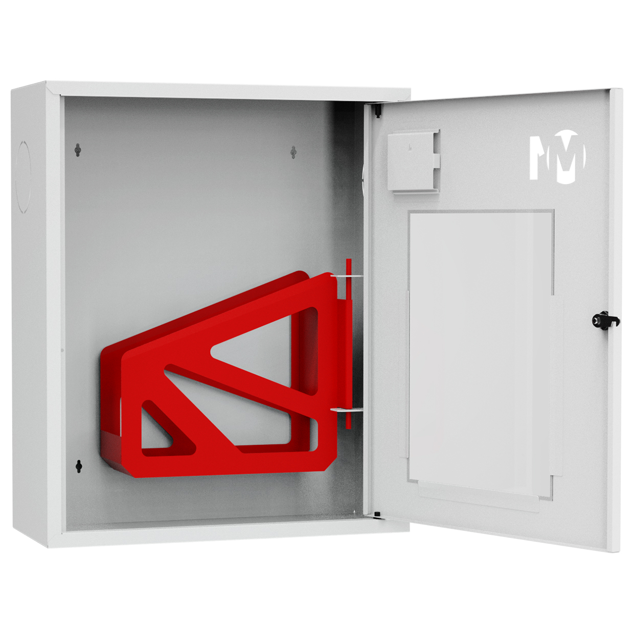 ШП-К-001 "Т" НОБ М01 правый шкаф пожарный с почтовым замком (навесной, открытый, белый)