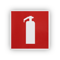 Знак F04 Огнетушитель на самоклеящейся не светящейся плёнке, 200х200 НПО ПУЛЬС