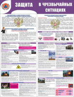 Стенд раскладной "Защита в чрезвычайных ситуациях" (пластик 2 мм)