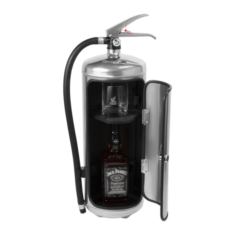 Сувенирный бар-огнетушитель серебристый (д. 180 мм)