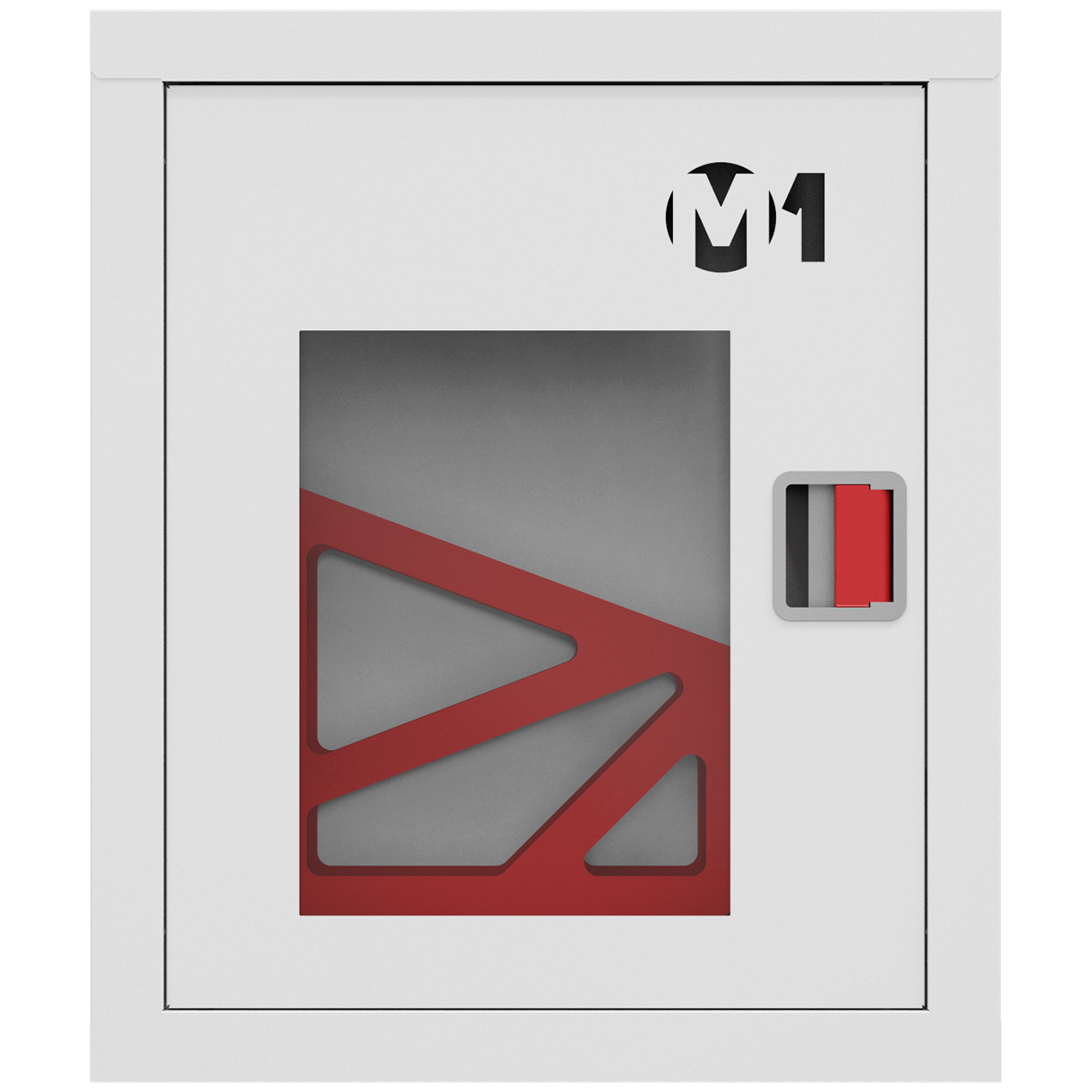 ШП-К-001 "Т" ВОБ М01 шкаф пожарный с евроручкой для одного рукава (встроенный, открытый, белый) 540х650х230