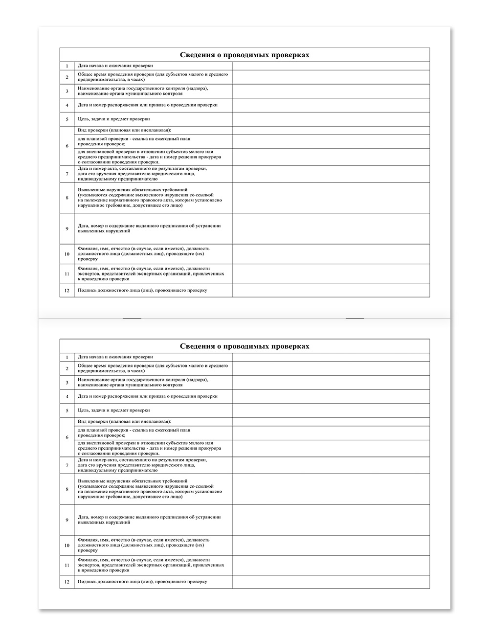 Журнал учета проверок юридического лица, индивидуального предпринимателя НПО Пульс