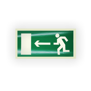 Знак E04 Направление к эвакуационному выходу налево на самоклеящейся фотолюминесцентной плёнке, 150х300 НПО ПУЛЬС