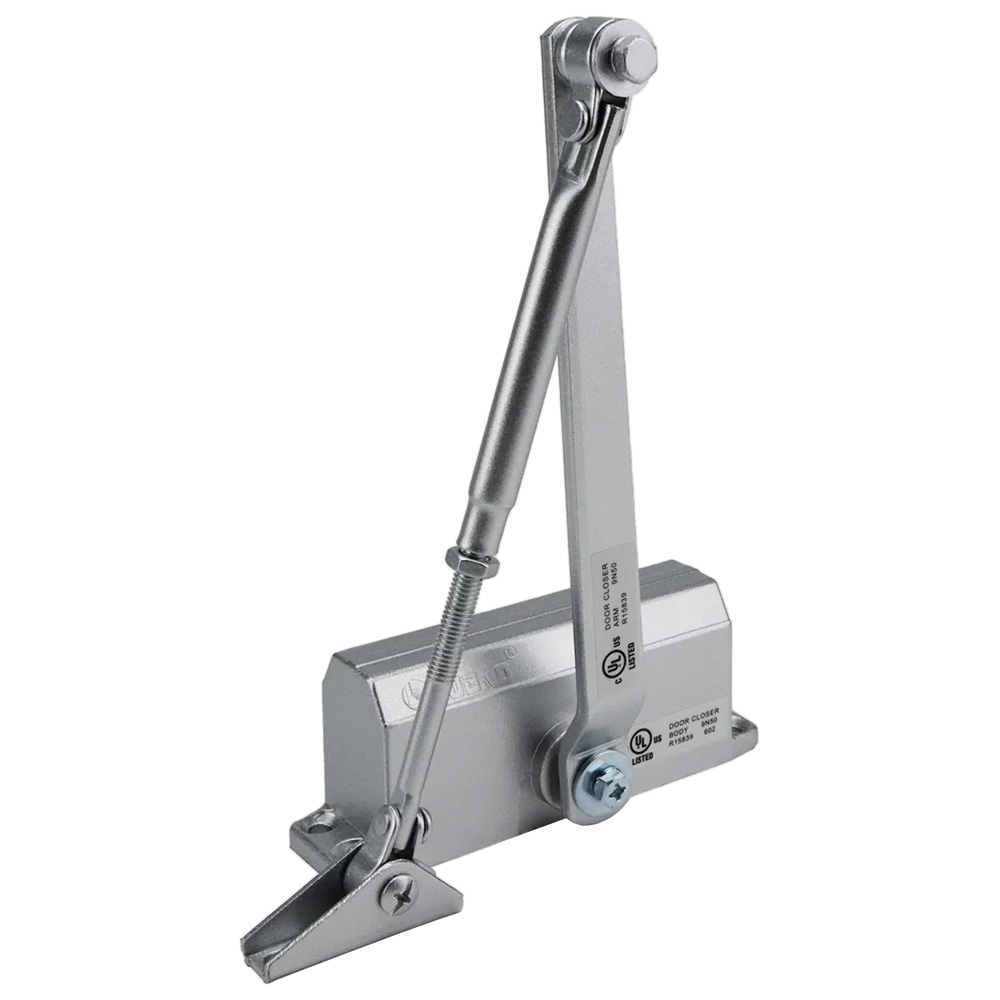 Е-602D Oubao доводчик для дверей серебро (до 50 кг, с фиксацией открытого положения двери)