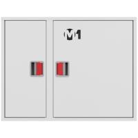 ШП-К-О-002 "Т" НЗБ М01 ЕВРО правый шкаф пожарный с евроручкой (навесной, закрытый, белый)