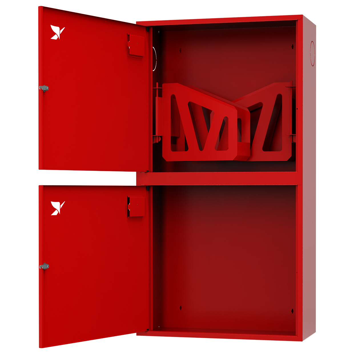 ШП-К-320-12 НЗК левый шкаф пожарный с замком (навесной, закрытый, красный)