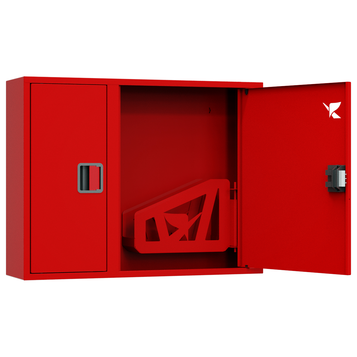 ШП-К-О-Пульс-315 НЗК ЕВРО правый шкаф пожарный с евроручкой (навесной, закрытый, красный)