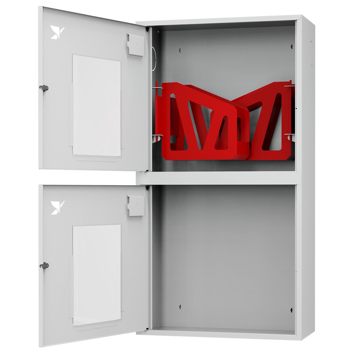 ШП-К-320-12 НОБ левый шкаф пожарный с замком (навесной, открытый, белый)