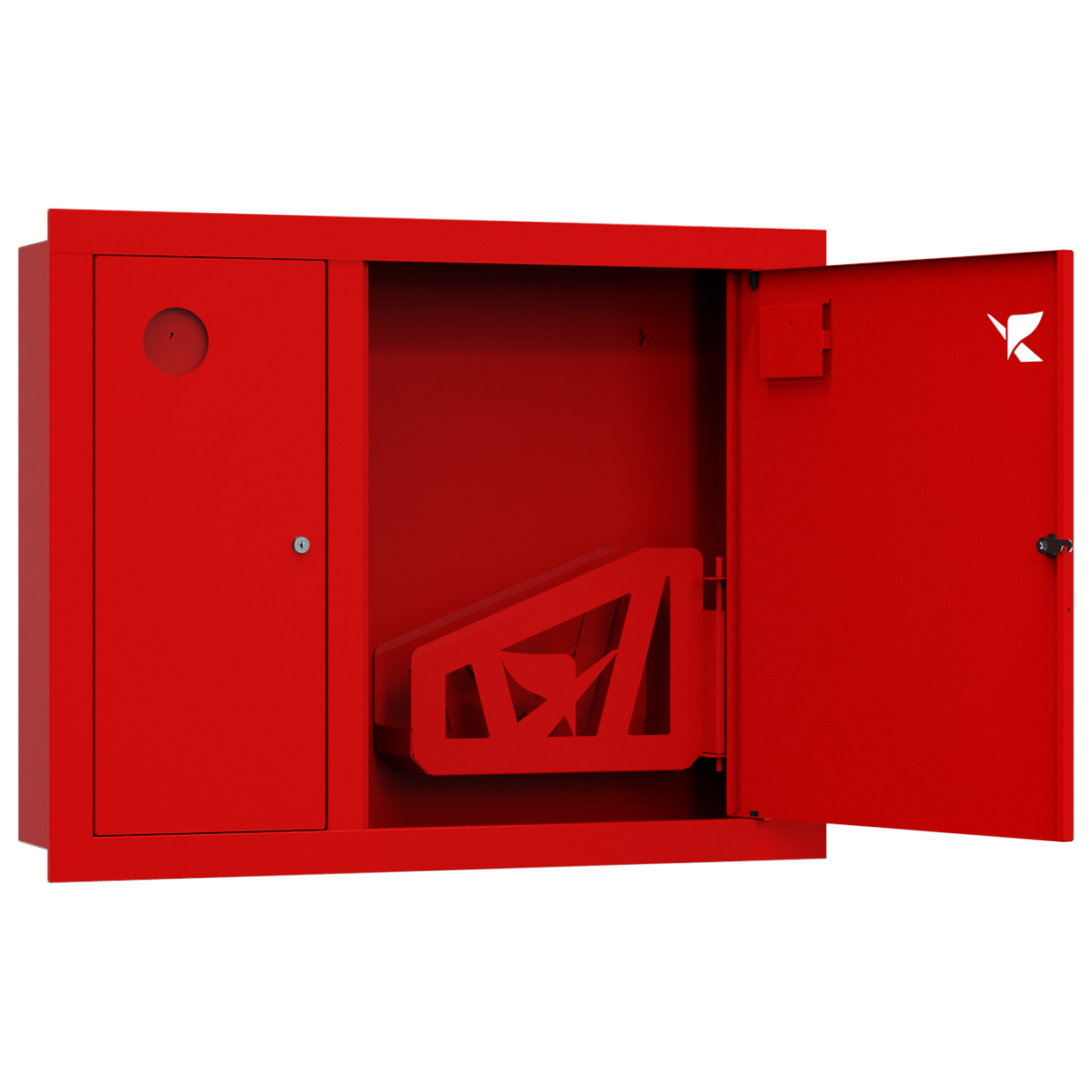ШП-К-О-Пульс-315 ВЗК правый шкаф пожарный с почтовым замком (встроенный, закрытый, красный)