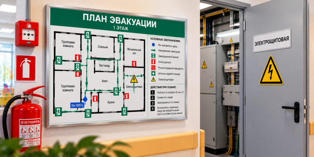 Знак электрощитовой на плане эвакуации: что нужно знать при оформлении и заказе