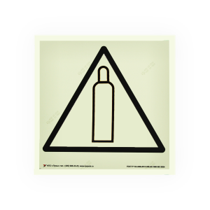 Знак W19 Газовый баллон на самоклеящейся фотолюминесцентной плёнке на пластиковой основе, 200х200 НПО ПУЛЬС