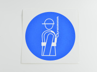 Знак M09 Работать в предохранительном (защитном) поясе, 200х200