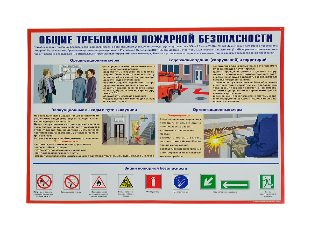Комплект плакатов 'Умей действовать при пожаре' (А3, 10 листов)