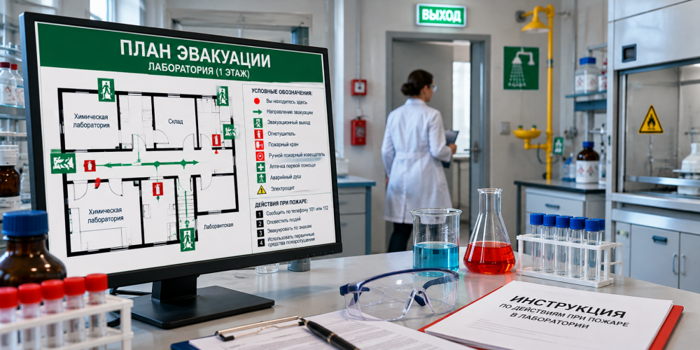 План эвакуации для лаборатории: требования, разработка и правильное размещение