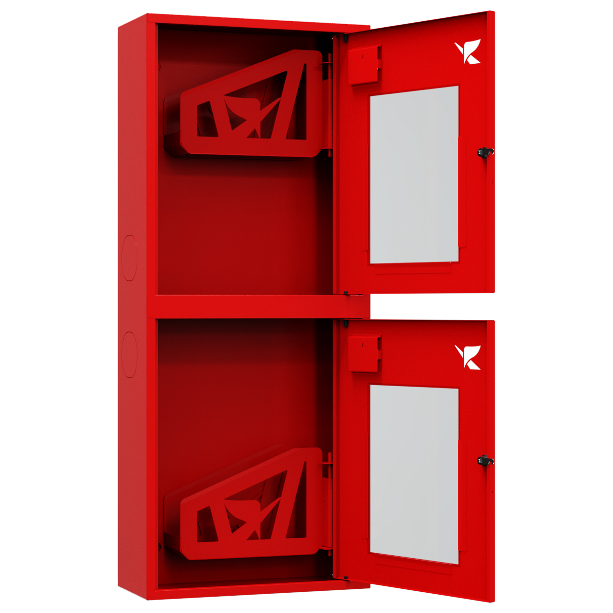 ШП-К-Пульс-320-21 НОК правый шкаф пожарный с почтовыми замками (навесной, открытый, красный)