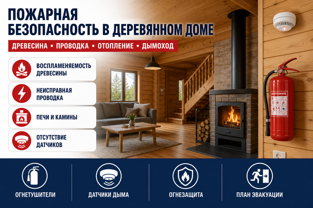 Пожарная безопасность в деревянном доме: комплексный подход к защите