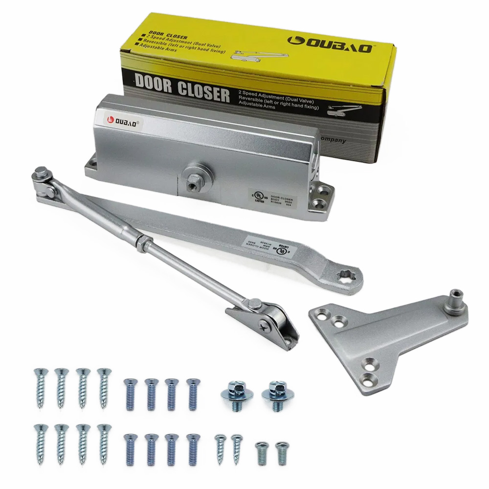 Е-604 Oubao доводчик для дверей серебро (до 100 кг)