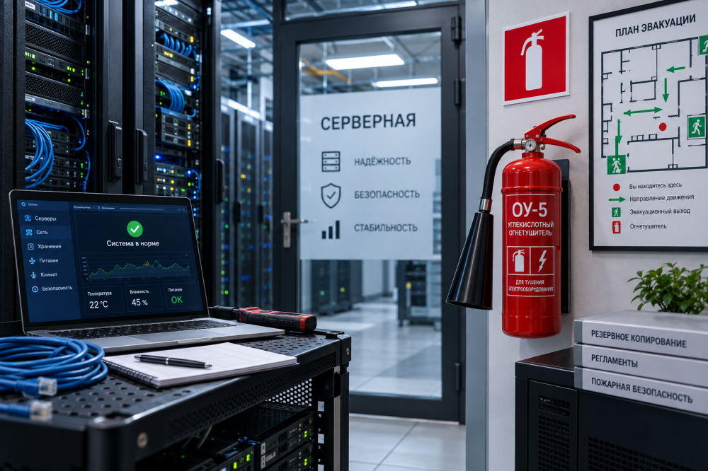Огнетушитель для серверной: как защитить оборудование и данные от пожара