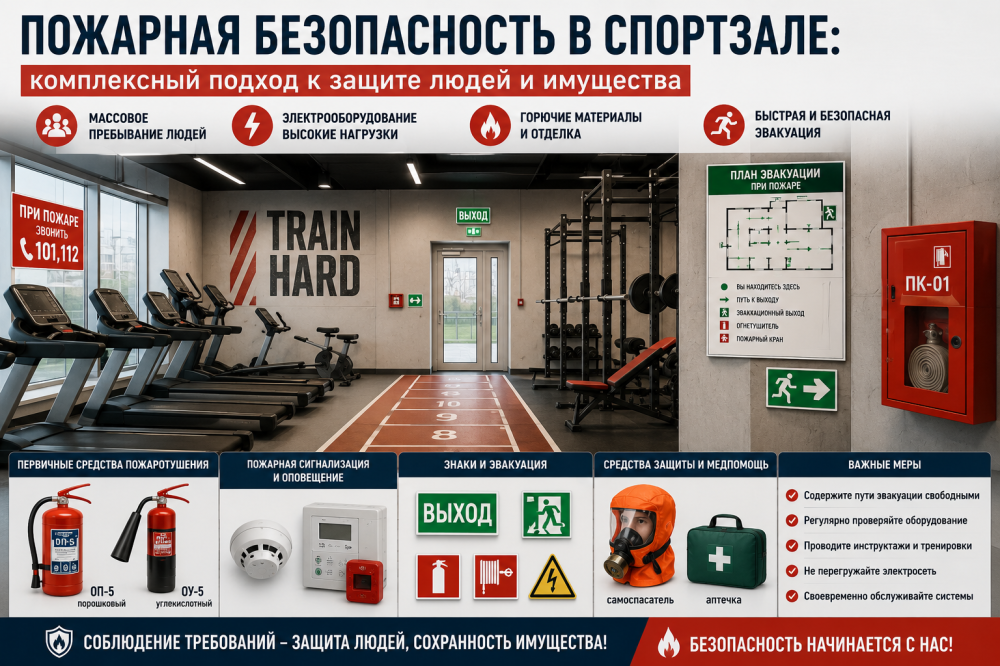 Пожарная безопасность в спортзале: комплексный подход к защите людей и имущества