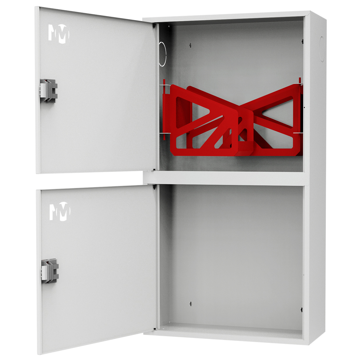 ШП-К-О-003-12 "Т" НЗБ М01 ЕВРО левый шкаф пожарный с евроручками (навесной, закрытый, белый)