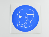 Знак M08 Работать в защитном щитке, 200х200