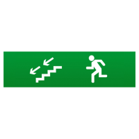 Сменное табло "Человек влево по лестнице вниз " зеленый фон для светильника ТОПАЗ Сменное табло "Человек влево по лестнице вниз " зеленый фон для светильника ТОПАЗ