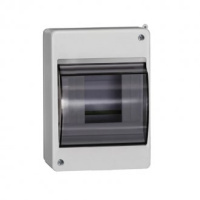 Бокс электрический на 4 модуля с дымчатой дверцей