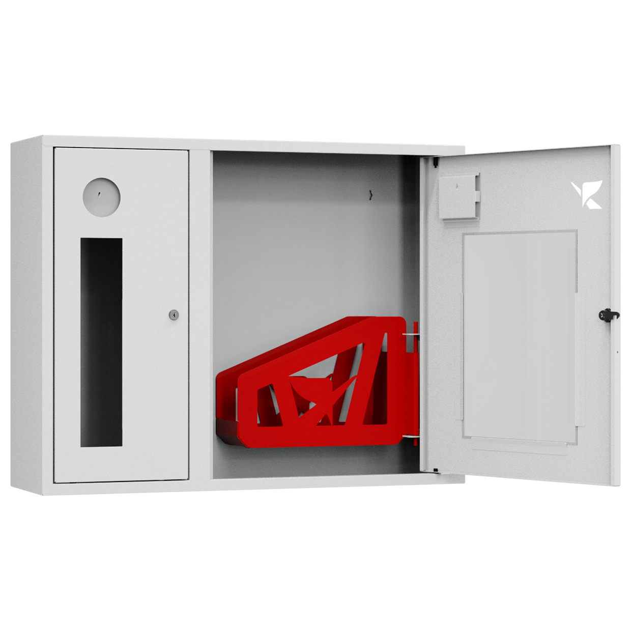 ШП-К-О-Пульс-315 НОБ правый шкаф пожарный с почтовым замком (навесной, открытый, белый)