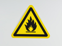 Знак W01 Пожароопасно. Легковоспламеняющиеся вещества, 200x200x200