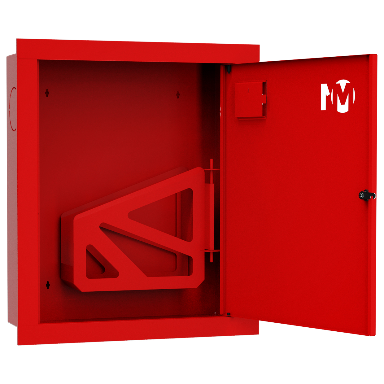 ШП-К-001 "Т" ВЗК М01 правый шкаф пожарный с почтовым замком (встроенный, закрытый, красный)