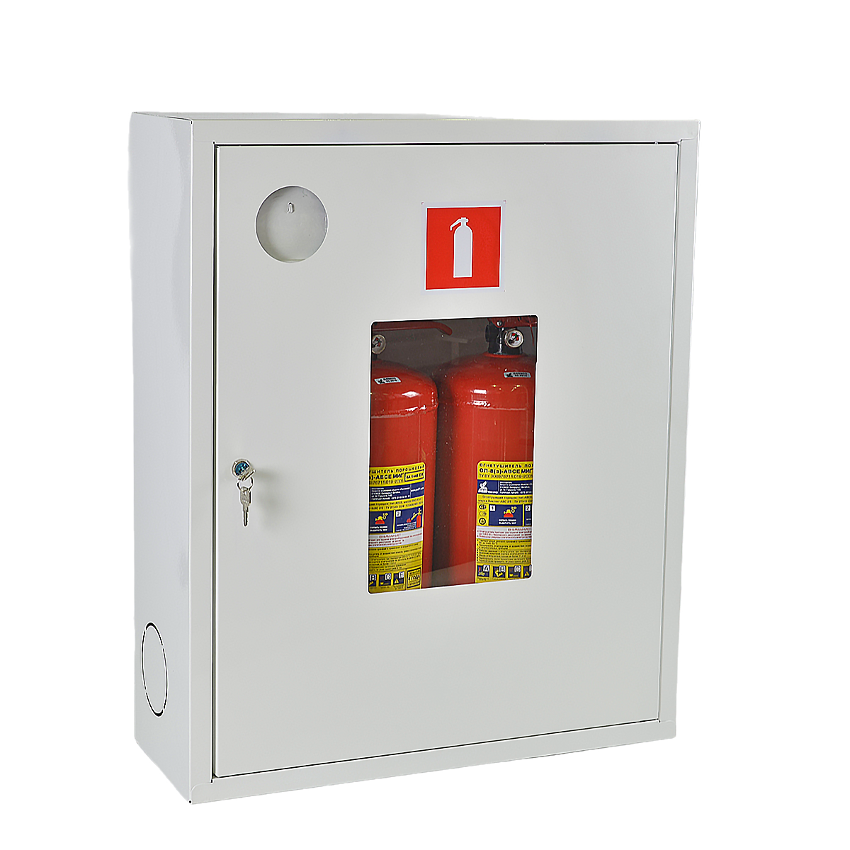 ШПО-113 НОБ правый шкаф для огнетушителя (навесной, открытый, белый)