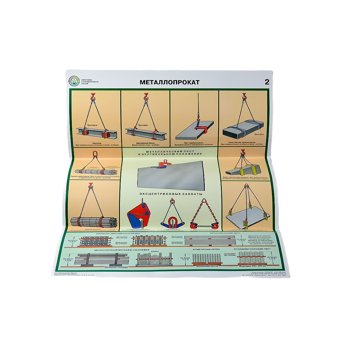 Комплект плакатов 'Строповка и складирование грузов' (А2, 4 листа)