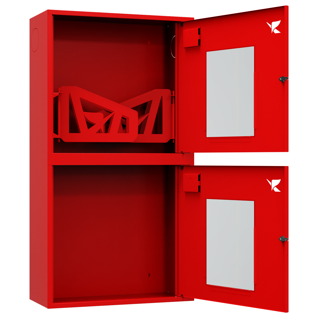 ШП-К-О-Пульс-320-12 НОК правый шкаф пожарный с почтовыми замками (навесной, открытый, красный)