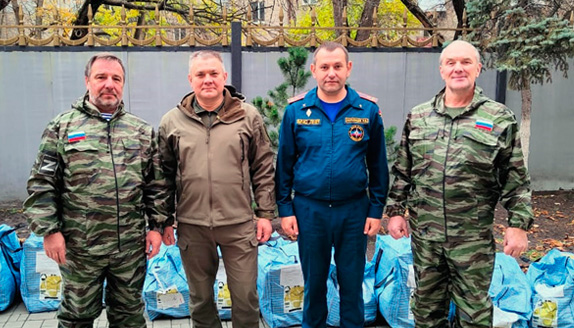 Помощь одной из пожарных частей Луганска