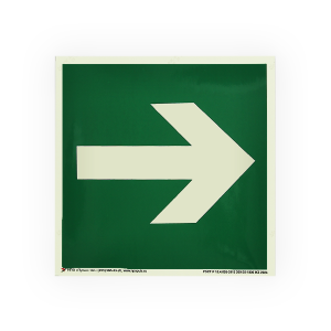 Знак E02-01 Направляющая стрелка на самоклеящейся фотолюминесцентной плёнке, 200х200 НПО ПУЛЬС