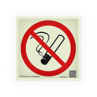 Знак P01 Запрещается курить на самоклеящейся фотолюминесцентной плёнке, 200х200 НПО ПУЛЬС