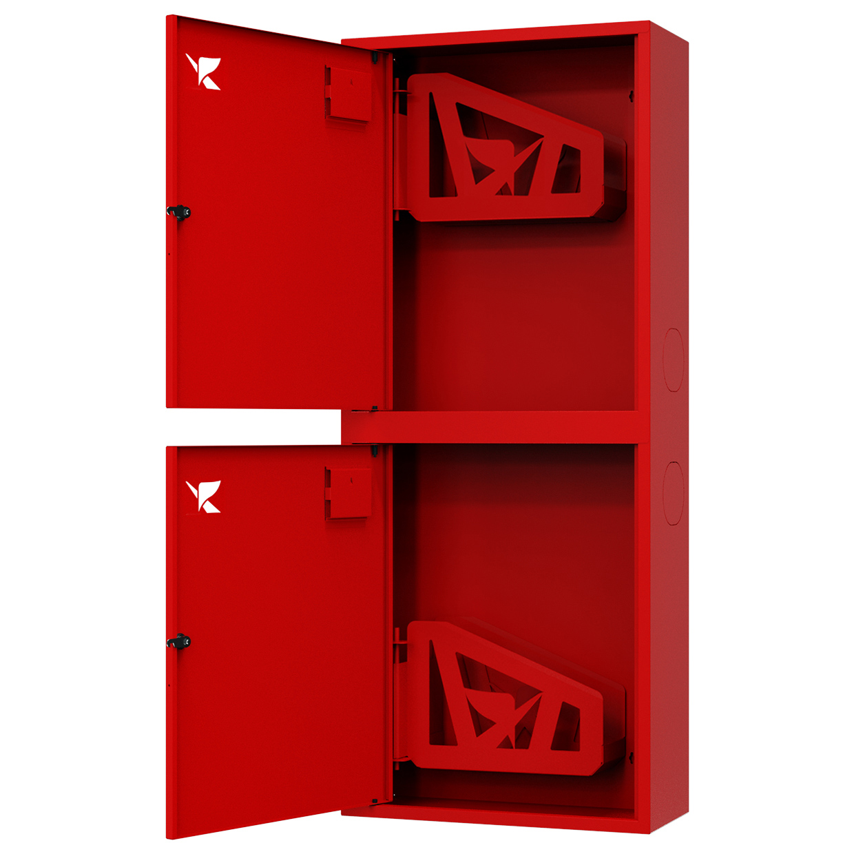 ШП-К-Пульс-320-21 НЗК левый шкаф пожарный с почтовыми замками (навесной, закрытый, красный)