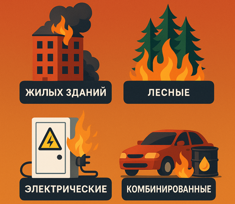Виды, категории и классификация пожаров