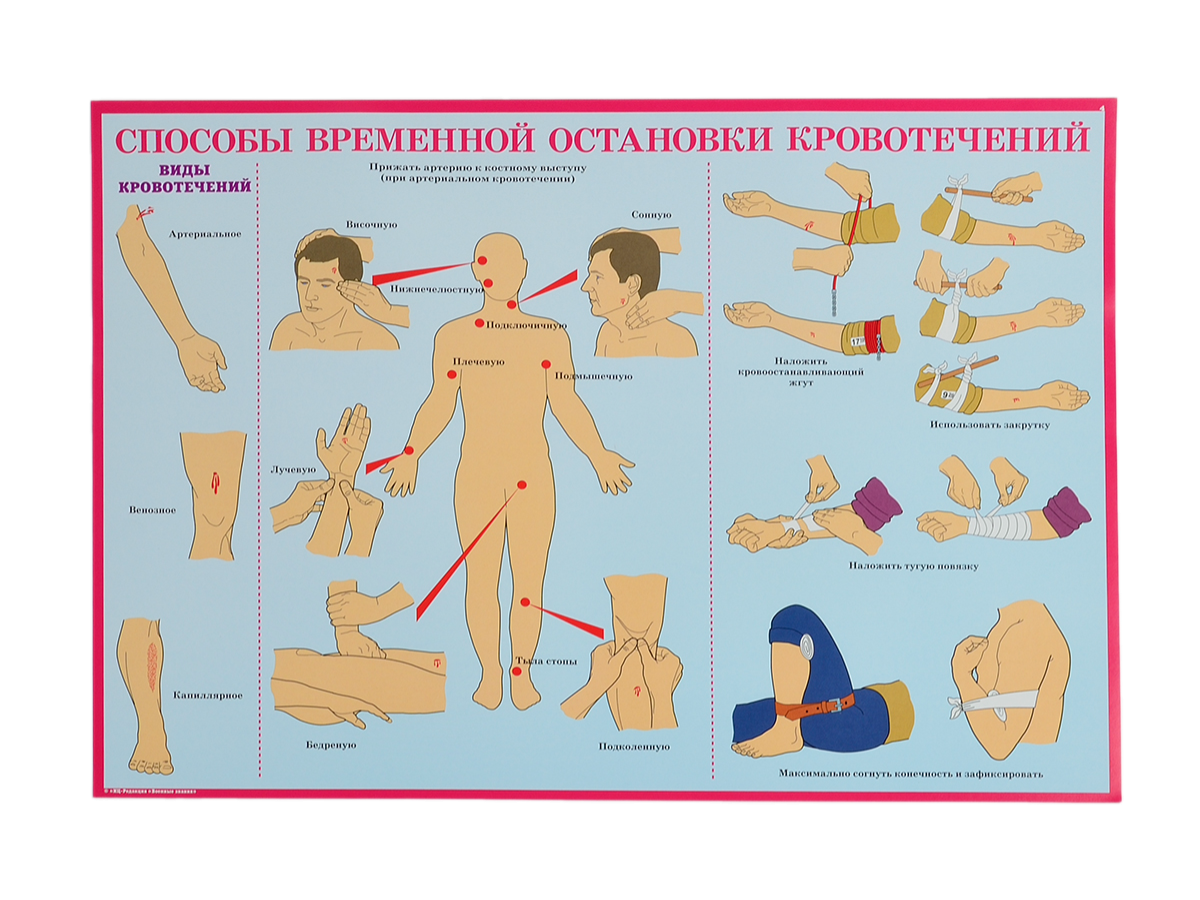 Комплект плакатов 'Первая помощь при чрезвычайных ситуациях' (А3, 10 листов)