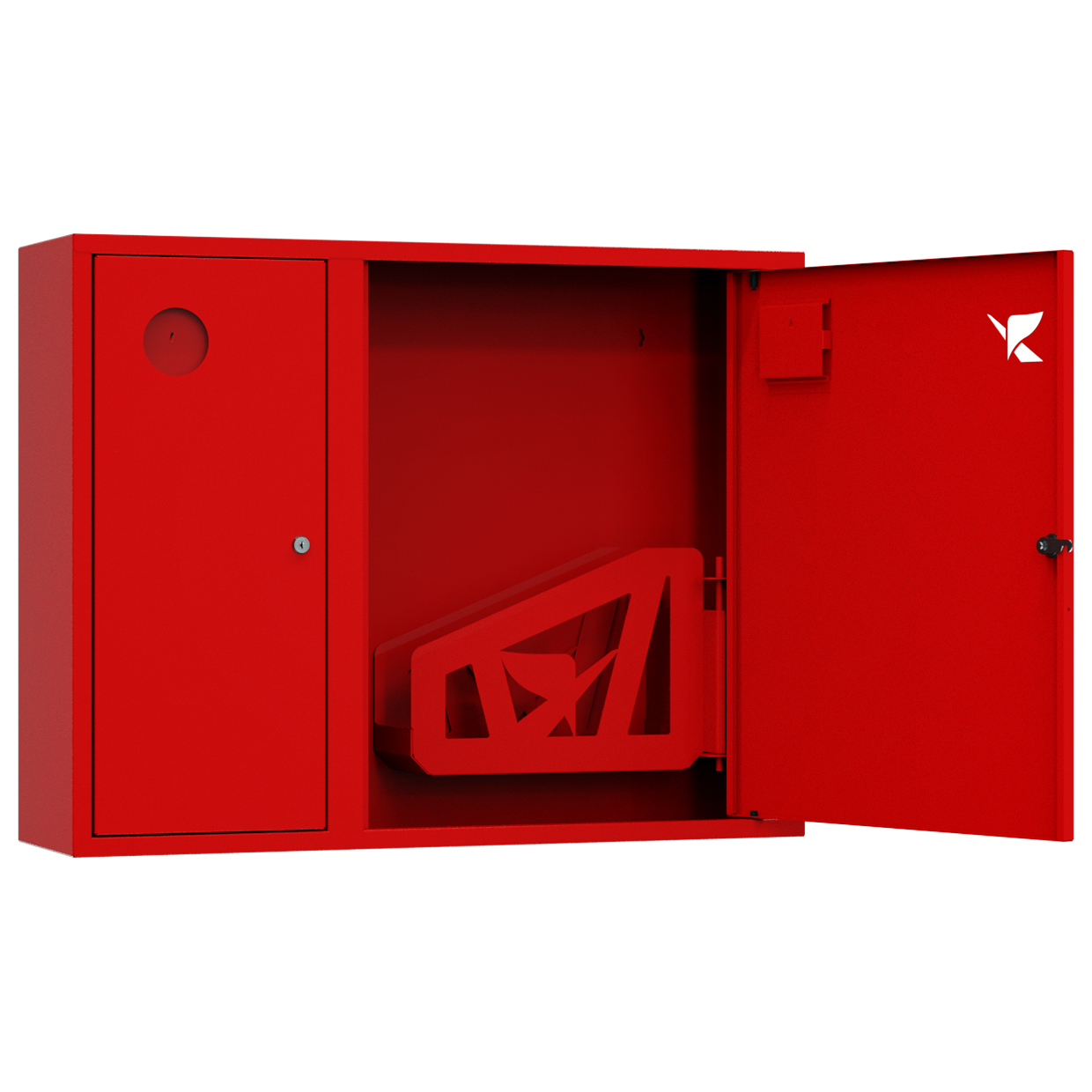 ШП-К-О-Пульс-315 НЗК правый шкаф пожарный с почтовым замком (навесной, закрытый, красный)