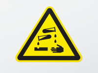 Знак W04 Опасно. Едкие вещества, 200х200х200