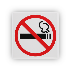 Знак В340 Запрещается курить на самоклеящейся фотолюминесцентной плёнке на пластиковой основе, 200х200 НПО ПУЛЬС