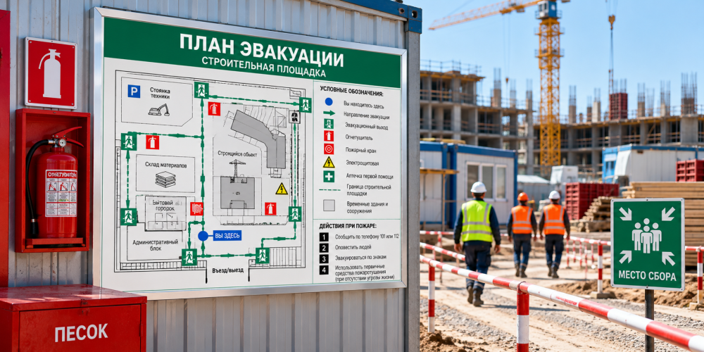 План эвакуации стройплощадки: как разработать и чем оснастить объект
