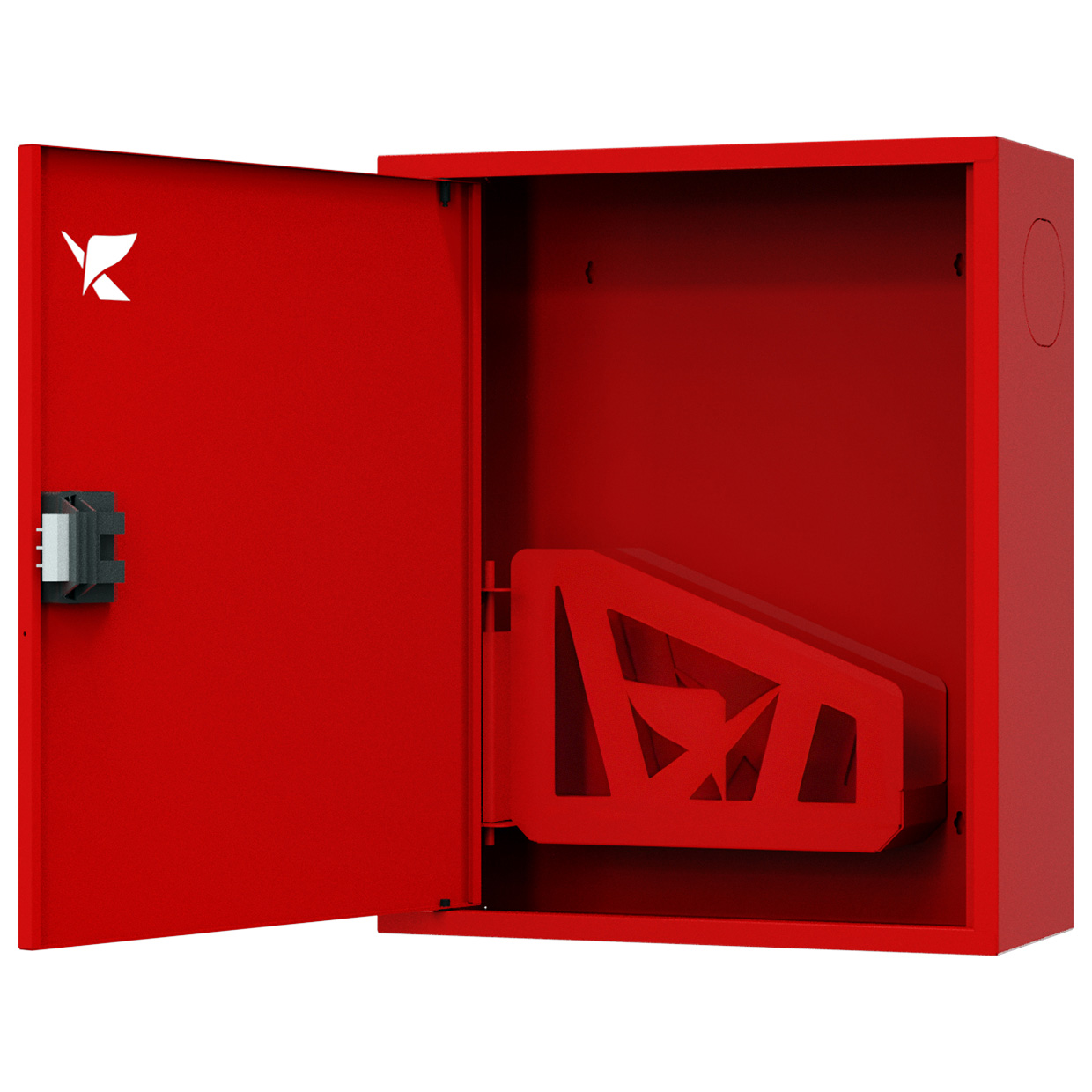 ШП-К-Пульс-310 НЗК ЕВРО левый шкаф пожарный с евроручкой (навесной, закрытый, красный)