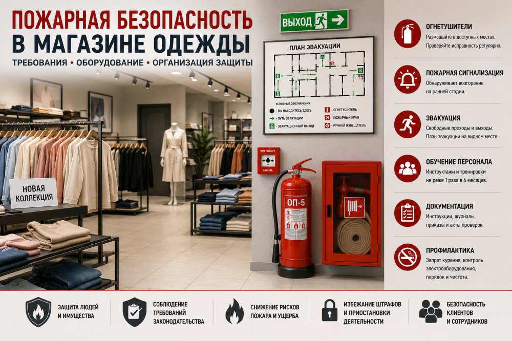 Пожарная безопасность в магазине одежды: полное руководство по оснащению и требованиям