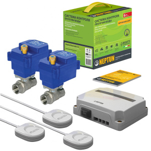 Neptun Bugatti Base 3/4" система (220В) кран шар. с элек. привод. 2 шт. датчик протечки 3 шт.