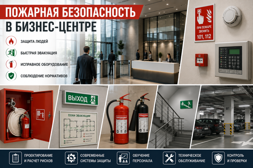 Пожарная безопасность в бизнес-центре: комплексный подход к защите людей и имущества