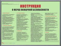 Инструкция о мерах пожарной безопасности (А3) фотолюминесцентная в рамке