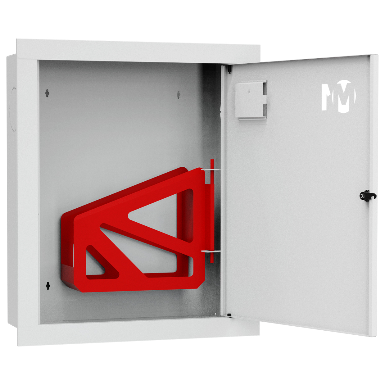 ШП-К-001 "Т" ВЗБ М01 правый шкаф пожарный с почтовым замком (встроенный, закрытый, белый)
